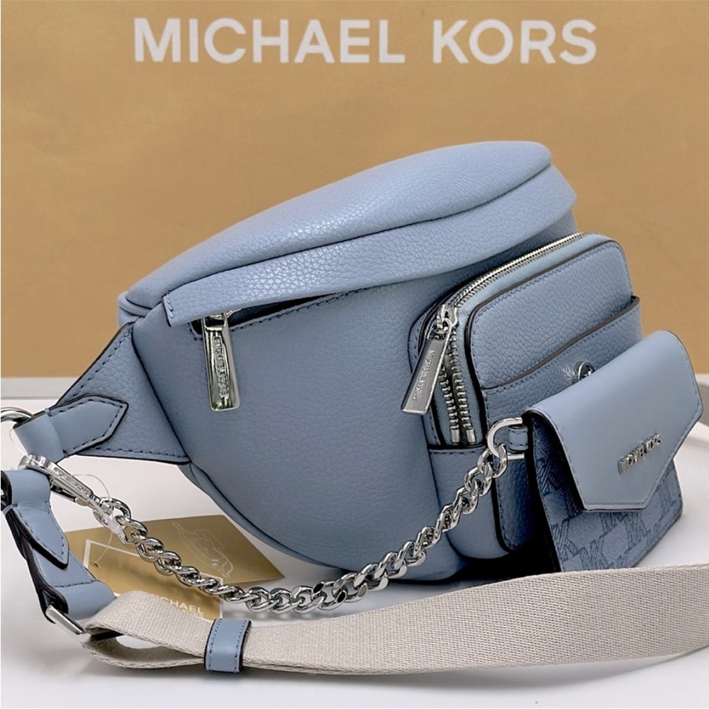 Michael Kors Maisie Large Pebbled Leather 2-in-1 Sling Pack Fanny Belt Waist bag - Picture 7 of 16